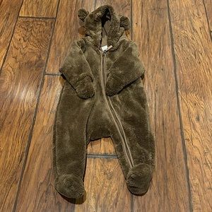 Newborn Baby Fleece Winter Onesie Cartoon Bear Warm Hooded Outfits 0-3 months